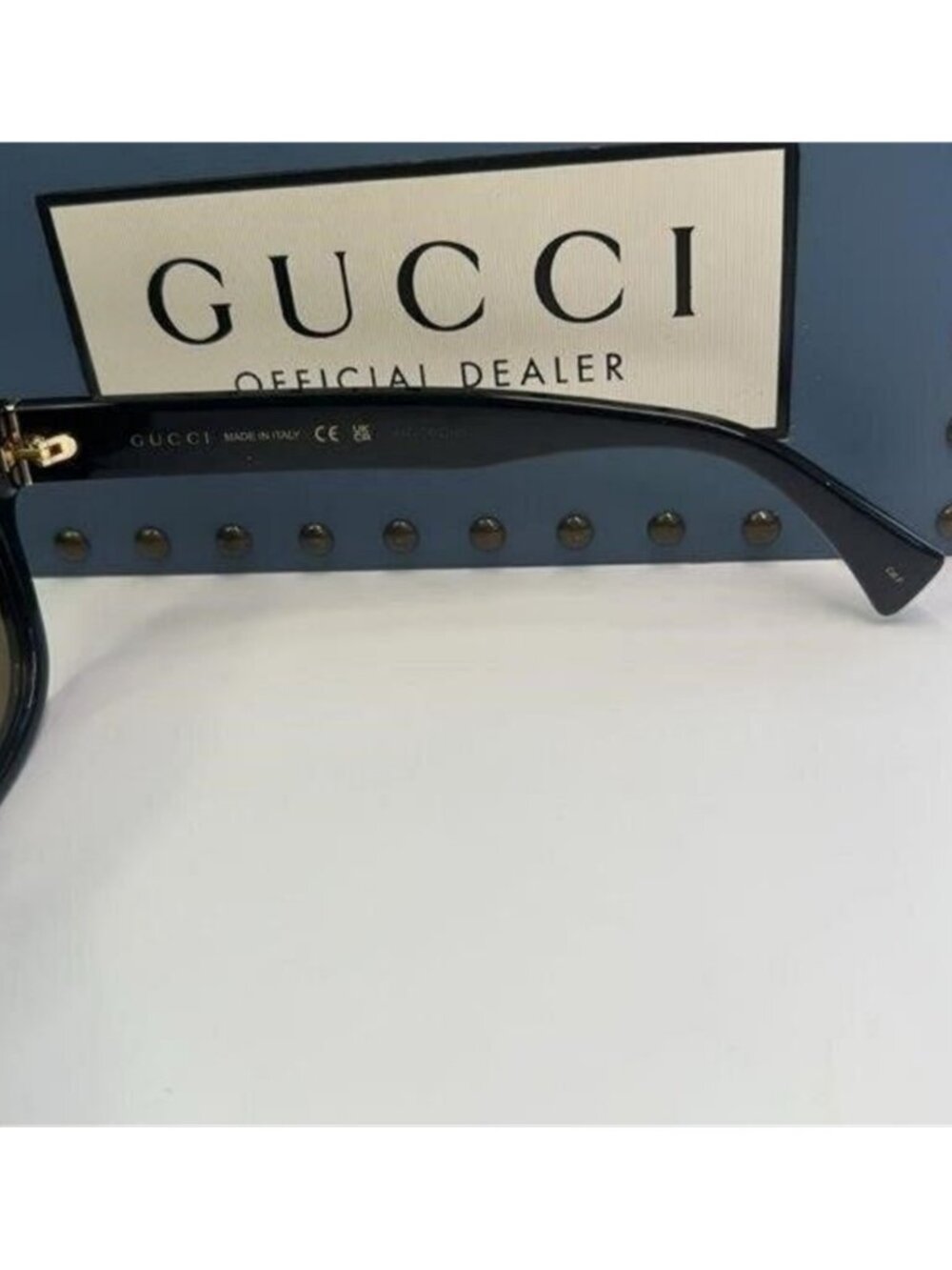 GUCCI GG1140SK-003 Unisex Classic Designer Sunglasses in Black & Gold/Brown 54mm - Picture 12 of 12